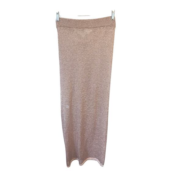 SUPERDOWN NWOT Keva Wrap Maxi Skirt SZ Large Bathing Suit Cover-up Revolve Gold - Picture 2 of 10